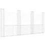 Cesta de gaviones forma de U 4 postes de hierro 380x20x200 cm de vidaXL, Paneles de vallas - Ref: Foro24-151291, Precio: 189,...