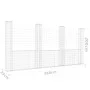 Cesta de gaviones forma de U 4 postes de hierro 380x20x200 cm de vidaXL, Paneles de vallas - Ref: Foro24-151291, Precio: 189,...
