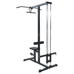 Máquina de Jalón Lat con Asiento Ajustable 80 kg de Carga Acero de , Máquinas de levantamiento de pesas - Ref: Foro24-4200257...