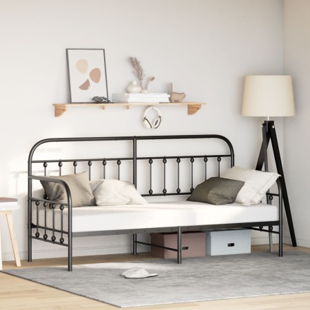 Marco de Cama Individual Negro 80x200 cm Acero by , Beds and slatted bases - Ref: Foro24-42002629, Price: 118,13 €, Discount: %
