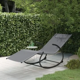 Steel and gray textilene rocking lounger by vidaXL, Loungers - Ref: Foro24-318113, Price: 86,65 €, Discount: %