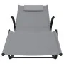 Steel and gray textilene rocking lounger by vidaXL, Loungers - Ref: Foro24-318113, Price: 86,65 €, Discount: %