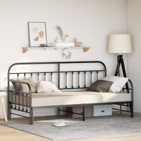 Estructura de cama día con cama nido Negra 90x200