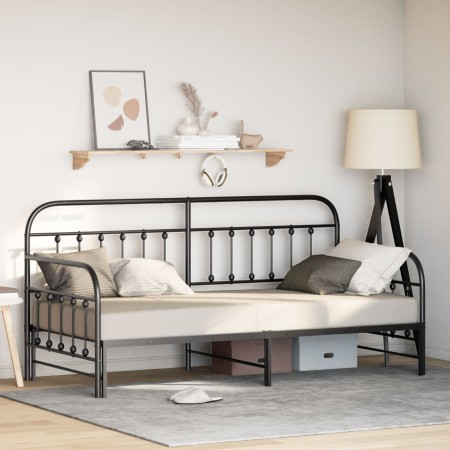 Estructura de cama tipo daybed con nido negra 107x203 cm de acero von , Betten und Lattenroste - Ref: Foro24-42002641, Preis:...