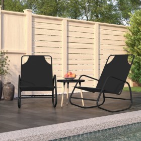 Rocking lounger 2 units in steel and black textilene by vidaXL, Loungers - Ref: Foro24-318140, Price: 87,65 €, Discount: %