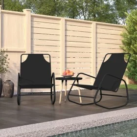 Rocking lounger 2 units in steel and black textilene by vidaXL, Loungers - Ref: Foro24-318140, Price: 82,46 €, Discount: %