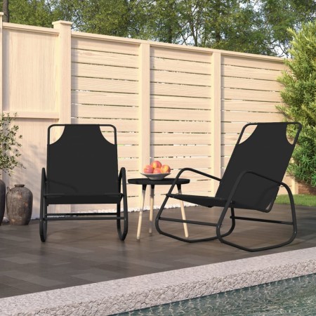 Rocking lounger 2 units in steel and black textilene by vidaXL, Loungers - Ref: Foro24-318140, Price: 87,59 €, Discount: %