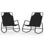 Rocking lounger 2 units in steel and black textilene by vidaXL, Loungers - Ref: Foro24-318140, Price: 87,59 €, Discount: %