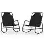 Tumbona mecedora 2 unidades de acero y textilene negro de vidaXL, Tumbonas - Ref: Foro24-318140, Precio: 82,53 €, Descuento: %