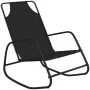 Tumbona mecedora 2 unidades de acero y textilene negro de vidaXL, Tumbonas - Ref: Foro24-318140, Precio: 82,53 €, Descuento: %