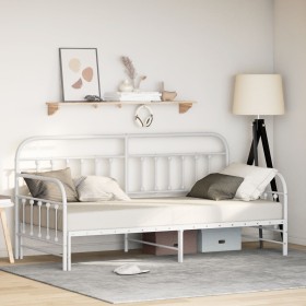 Estructura de cama tipo día con cama nido blanca 90x200 cm de acero von , Betten und Lattenroste - Ref: Foro24-42002652, Prei...