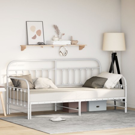 Estructura de cama de día  con cama nido Blanca 100x190 cm Acero | Foro24.es | Tu tienda online para hogar, jardín y más Foro24.es