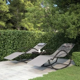 Rocking lounge chairs 2 units steel and gray textilene by vidaXL, Loungers - Ref: Foro24-318133, Price: 176,89 €, Discount: %