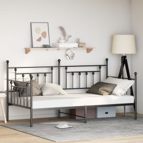Estructura de cama tipo diván Negra 90x200 cm de acero de , Camas y somieres - Ref: Foro24-42002659, Precio: 136,85 €, Descue...