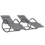 Rocking lounge chairs 2 units steel and gray textilene by vidaXL, Loungers - Ref: Foro24-318133, Price: 176,89 €, Discount: %