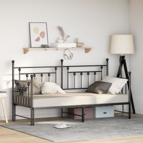 Estructura de cama tipo diván con cama nido negra