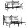 Estructura de cama tipo diván con cama nido negra 75x190 cm de acero | Foro24.es | Tu tienda online para hogar, jardín y más Foro24.es