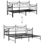 Estructura de cama daybed  con cama nido negra 90x190 cm de acero | Foro24.es | Tu tienda online para hogar, jardín y más Foro24.es