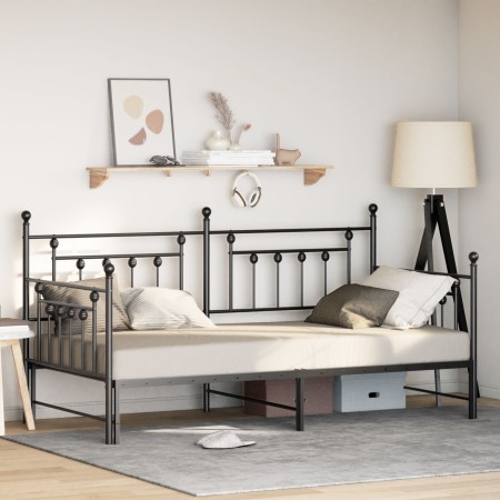 Estructura de cama nido negra 90x200 cm de acero by , Beds and slatted bases - Ref: Foro24-42002666, Price: 161,69 €, Discoun...