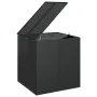 Baúl de cojines para jardín de ratán PE negro 100x97,5x104 cm de vidaXL, Cajas de almacenaje para exteriores - Ref: Foro24-31...