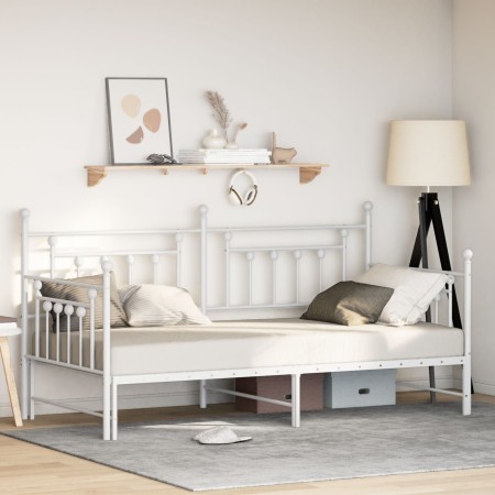 Estructura de cama día con cama extra blanca 90x190 cm de acero von , Betten und Lattenroste - Ref: Foro24-42002679, Preis: 1...