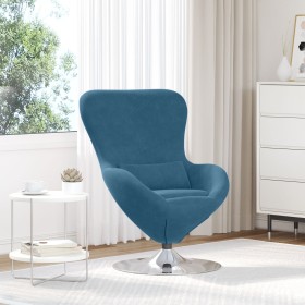 Sillón Huevo de Terciopelo Azul