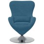 Sillón Huevo de Terciopelo Azul