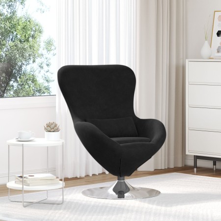 Sillón Huevo de terciopelo negro by , Armchairs - Ref: Foro24-42002730, Price: 168,17 €, Discount: %