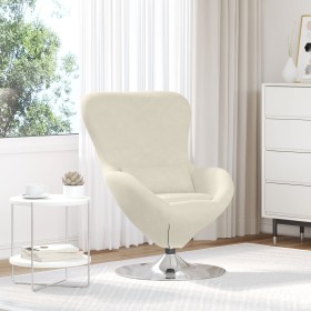 Sillón Huevo de Terciopelo Cremoso
