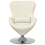Sillón Huevo de Terciopelo Cremoso