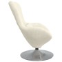 Sillón Huevo de Terciopelo Cremoso