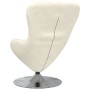 Sillón Huevo de Terciopelo Cremoso
