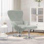 Sillón Huevo  con reposapiés de terciopelo gris claro | Foro24.es | Tu tienda online para hogar, jardín y más Foro24.es