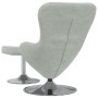 Sillón Huevo  con reposapiés de terciopelo gris claro | Foro24.es | Tu tienda online para hogar, jardín y más Foro24.es