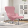 Sillón Huevo con Reposapiés de Terciopelo Rosa | Foro24.es | Tu tienda online para hogar, jardín y más Foro24.es