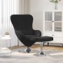 Sillón Huevo con Reposapiés de Terciopelo Negro | Foro24.es | Tu tienda online para hogar, jardín y más Foro24.es