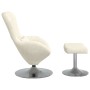 Sillón Huevo con reposapiés de Terciopelo Crema de , Sillones - Ref: Foro24-42002753, Precio: 185,60 €