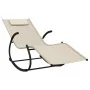 Tumbona mecedora 2 unidades de acero y textilene crema de vidaXL, Tumbonas - Ref: Foro24-318130, Precio: 157,43 €, Descuento: %