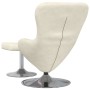 Sillón Huevo con reposapiés de Terciopelo Crema de , Sillones - Ref: Foro24-42002753, Precio: 185,60 €