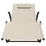 Tumbona mecedora 2 unidades de acero y textilene crema de vidaXL, Tumbonas - Ref: Foro24-318130, Precio: 157,43 €, Descuento: %