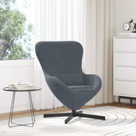 Sillón Huevo Velour Gris Oscuro