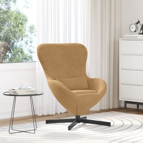 Sillón Huevo de terciopelo marrón