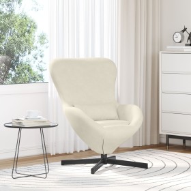 Sillón Huevo Terciopelo Crema