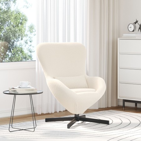 Sillón Huevo  Crema de Tela Parecida a Lana Rizada | Foro24.es | Tu tienda online para hogar, jardín y más Foro24.es