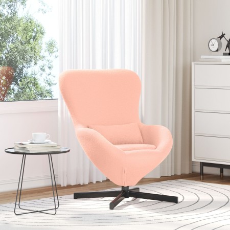 Sillón Huevo  Rosa de Tela Tipo Lana Rizada | Foro24.es | Tu tienda online para hogar, jardín y más Foro24.es