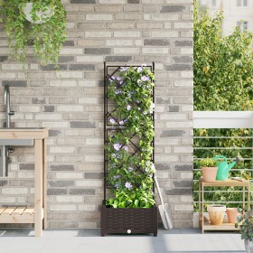 Jardinera con enrejado Marrón 40x40x125,5 cm von , Töpfe und Pflanzgefäße - Ref: Foro24-42002812, Preis: 37,84 €, Rabatt: %