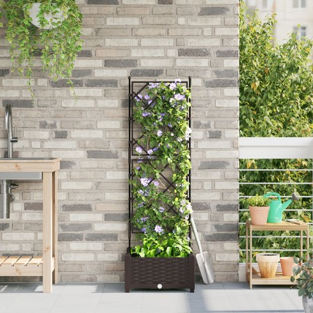 Jardinera con enrejado Marrón 40x40x125,5 cm von , Töpfe und Pflanzgefäße - Ref: Foro24-42002812, Preis: 35,26 €, Rabatt: %