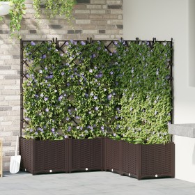 Macetero de Jardín con Trellis 5 pcs Marrón