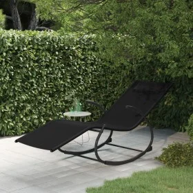 Steel and black textilene rocking lounger by vidaXL, Loungers - Ref: Foro24-318112, Price: 86,45 €, Discount: %