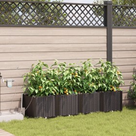 Macetas de jardín con sistema de riego 4 pcs